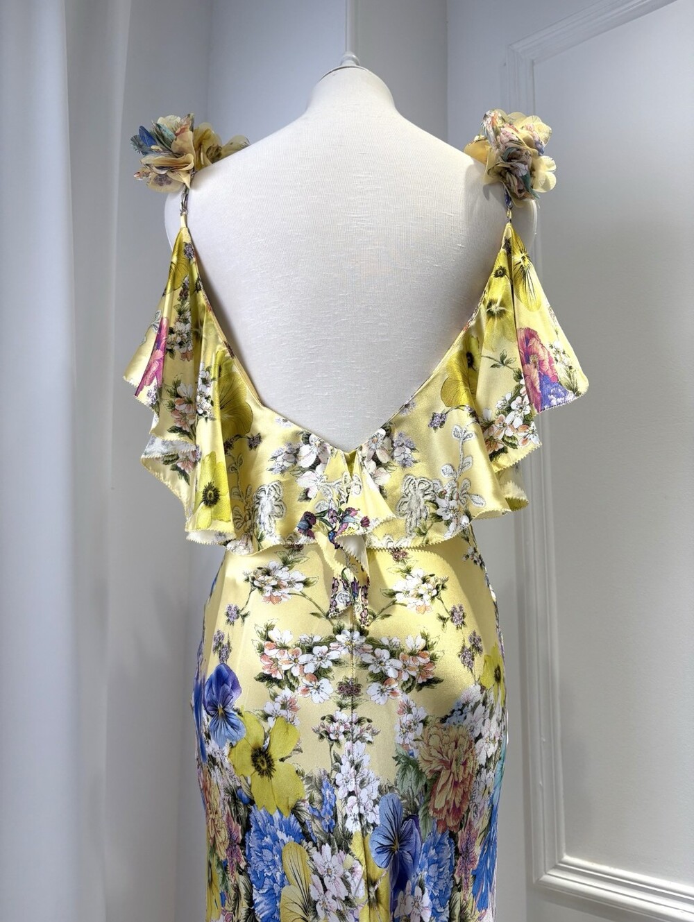 CAMILLA Appliqued embellished floral-print silk-satin maxi dress - Picture 15 of 16